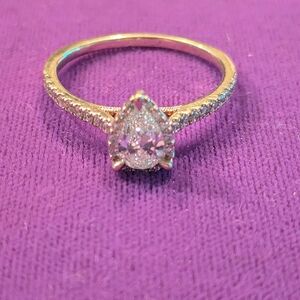 Pear Shaped Diamond Engagement Ring